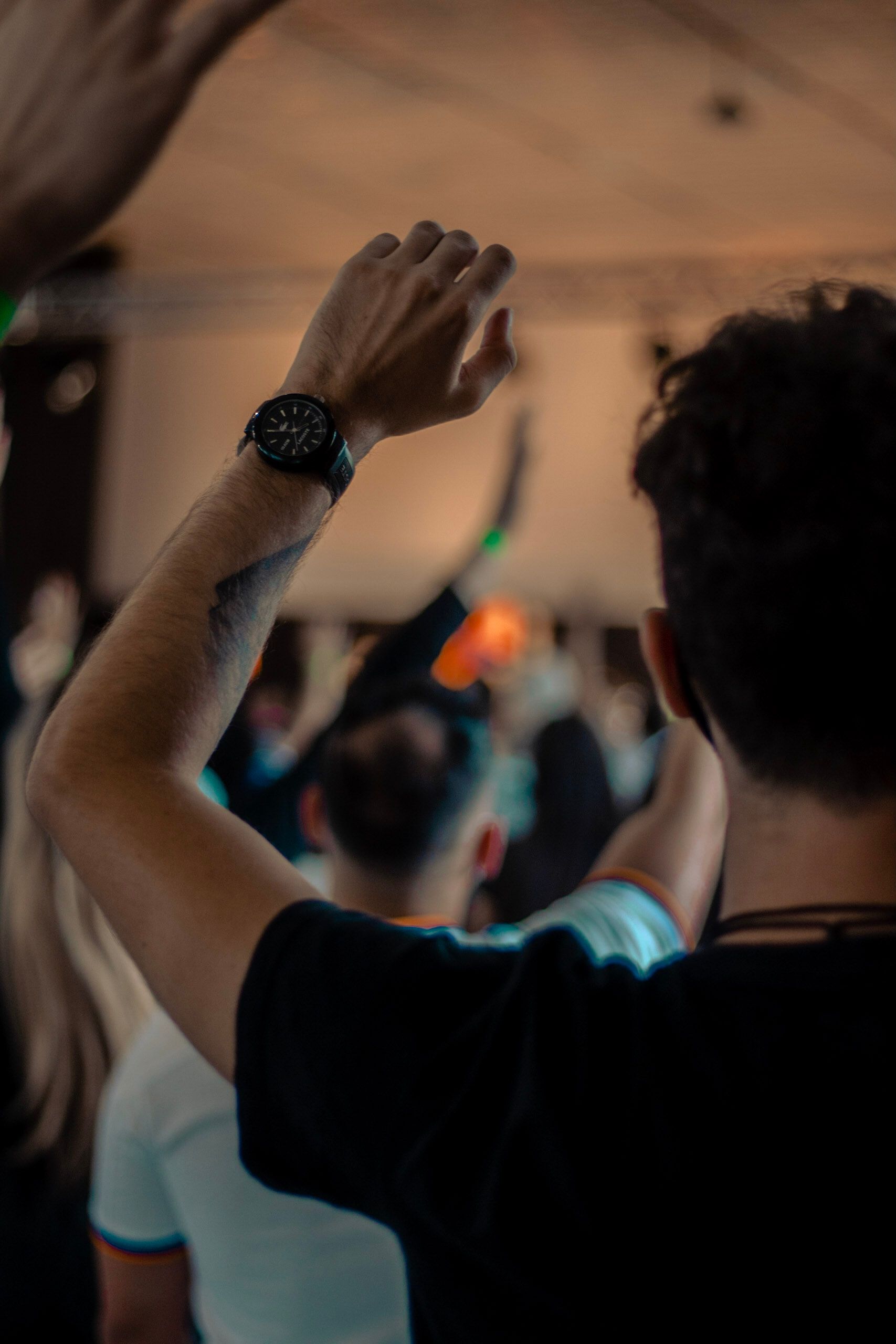 Hands raised during worship